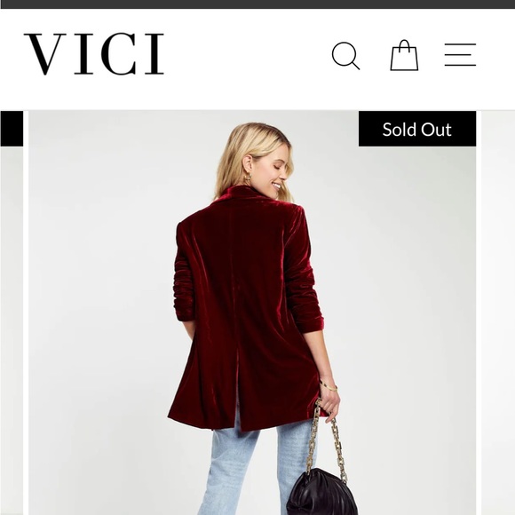 VICI chicest pocketed velvet blazer - Picture 3 of 4